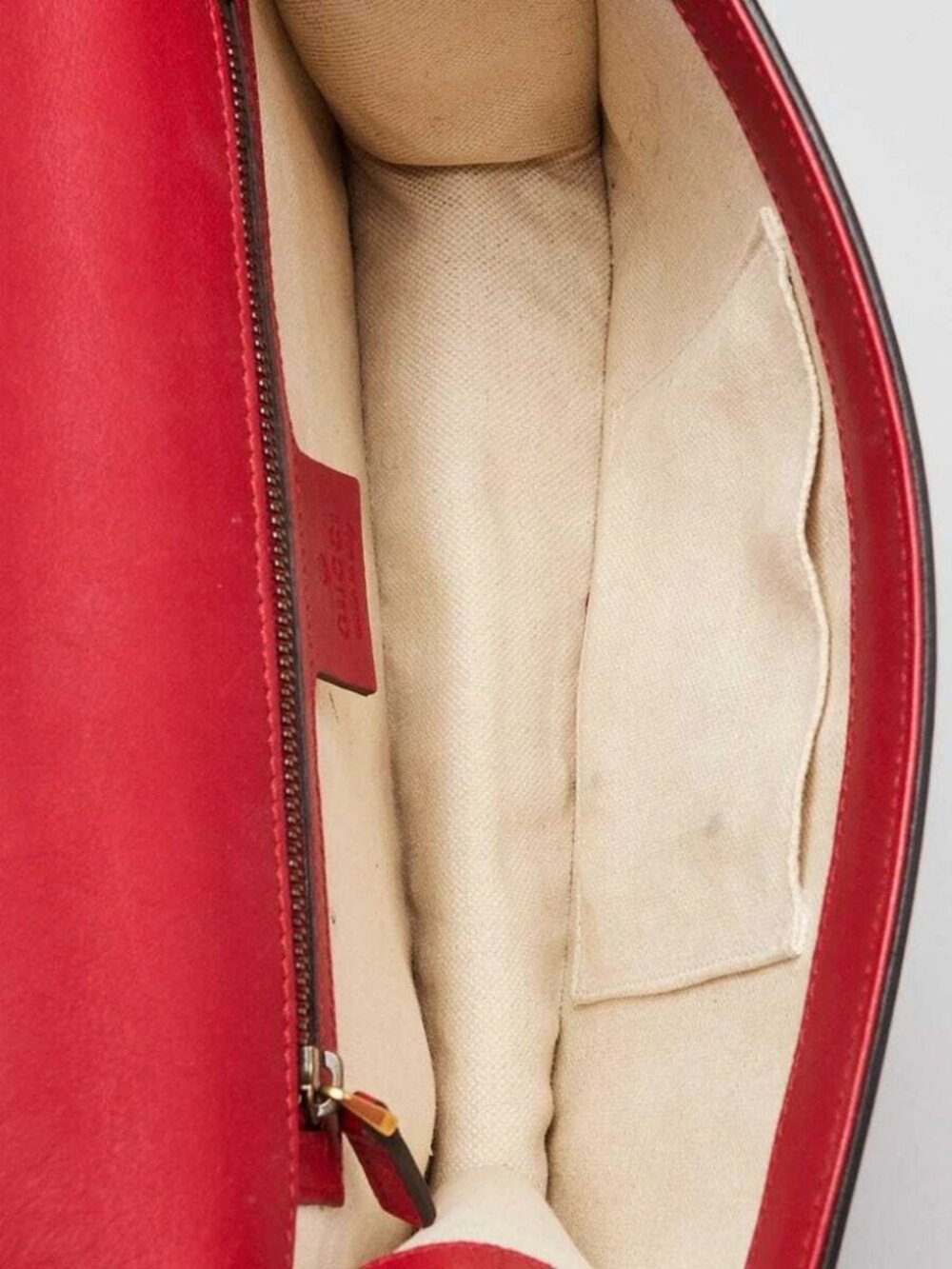 Gucci Red Leather Peony Medium Eye Chain Shoulder Bag - Picture 9 of 12